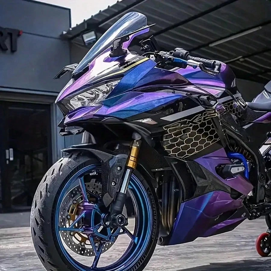 1pc 50CM*300CM Chameleon Color Changing Film, Purple To Blue Iridescent High Gloss Diamond Car Wrap PVC Material, Multi-Angle Color Shift, Suitable For Cars, Motorcycles, Home Furniture, Interior Deco