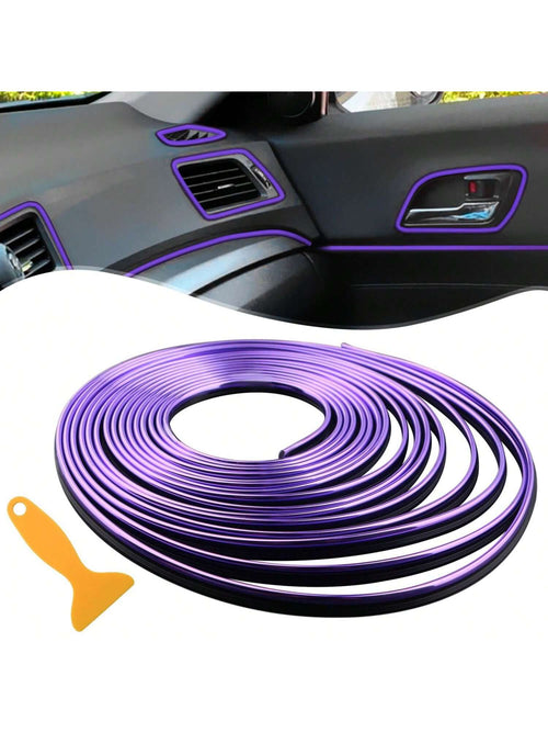 1pc 5m Universal Car Interior Gap Filler Trim, Car Decorative Strip, Flexible DIY Decoration Strip, Including Installation Tools