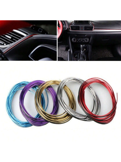 1pc 5m Universal Car Interior Gap Filler Trim, Car Decorative Strip, Flexible DIY Decoration Strip, Including Installation Tools
