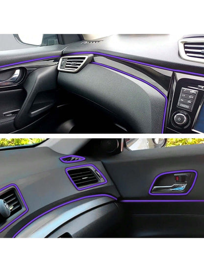 1pc 5m Universal Car Interior Gap Filler Trim, Car Decorative Strip, Flexible DIY Decoration Strip, Including Installation Tools