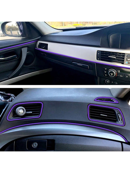 1pc 5m Universal Car Interior Gap Filler Trim, Car Decorative Strip, Flexible DIY Decoration Strip, Including Installation Tools