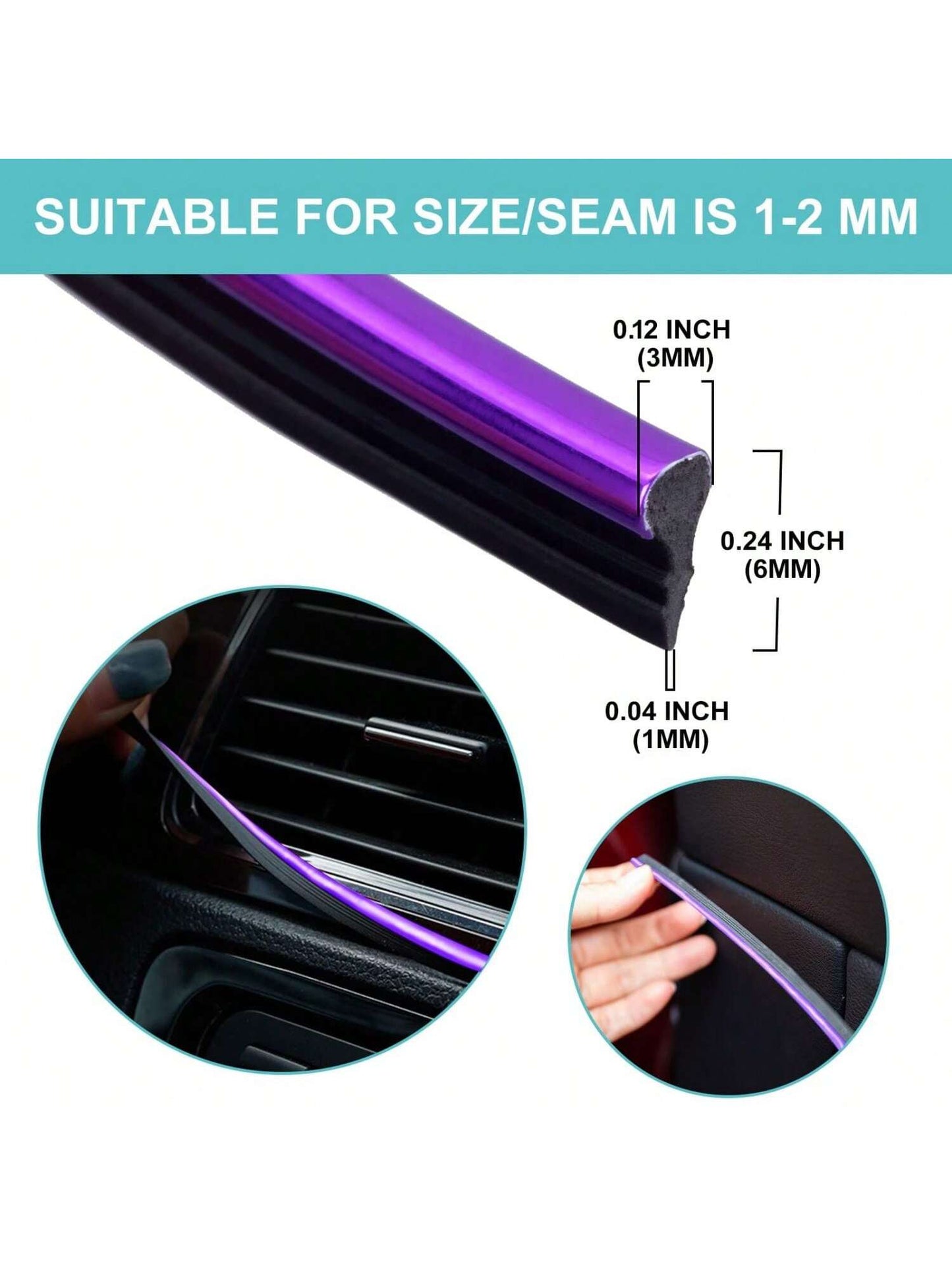 1pc 5m Universal Car Interior Gap Filler Trim, Car Decorative Strip, Flexible DIY Decoration Strip, Including Installation Tools