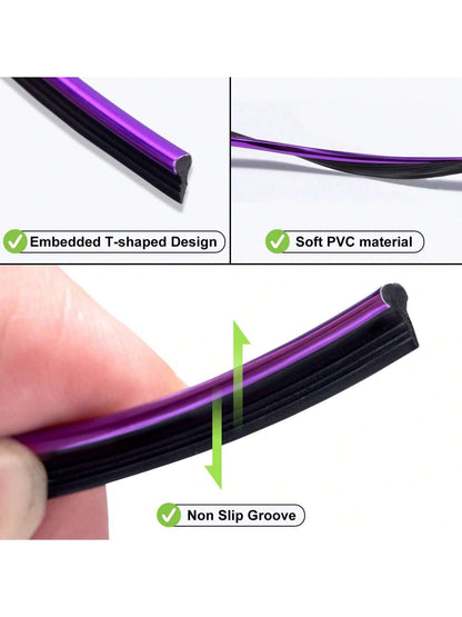 1pc 5m Universal Car Interior Gap Filler Trim, Car Decorative Strip, Flexible DIY Decoration Strip, Including Installation Tools