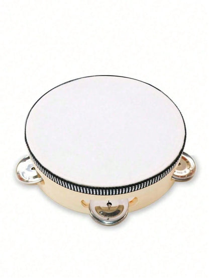 1pc 6-Inch Wooden Hand Drum Musical Instrument, Rhythm Music Education Instrument, Suitable For Wedding Party, Holiday Gathering, Entertainment Party, KTV, Church Celebration, Performance Percussion