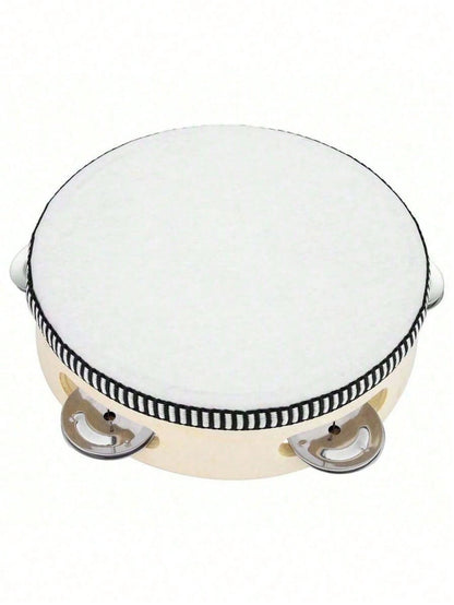 1pc 6-Inch Wooden Hand Drum Musical Instrument, Rhythm Music Education Instrument, Suitable For Wedding Party, Holiday Gathering, Entertainment Party, KTV, Church Celebration, Performance Percussion