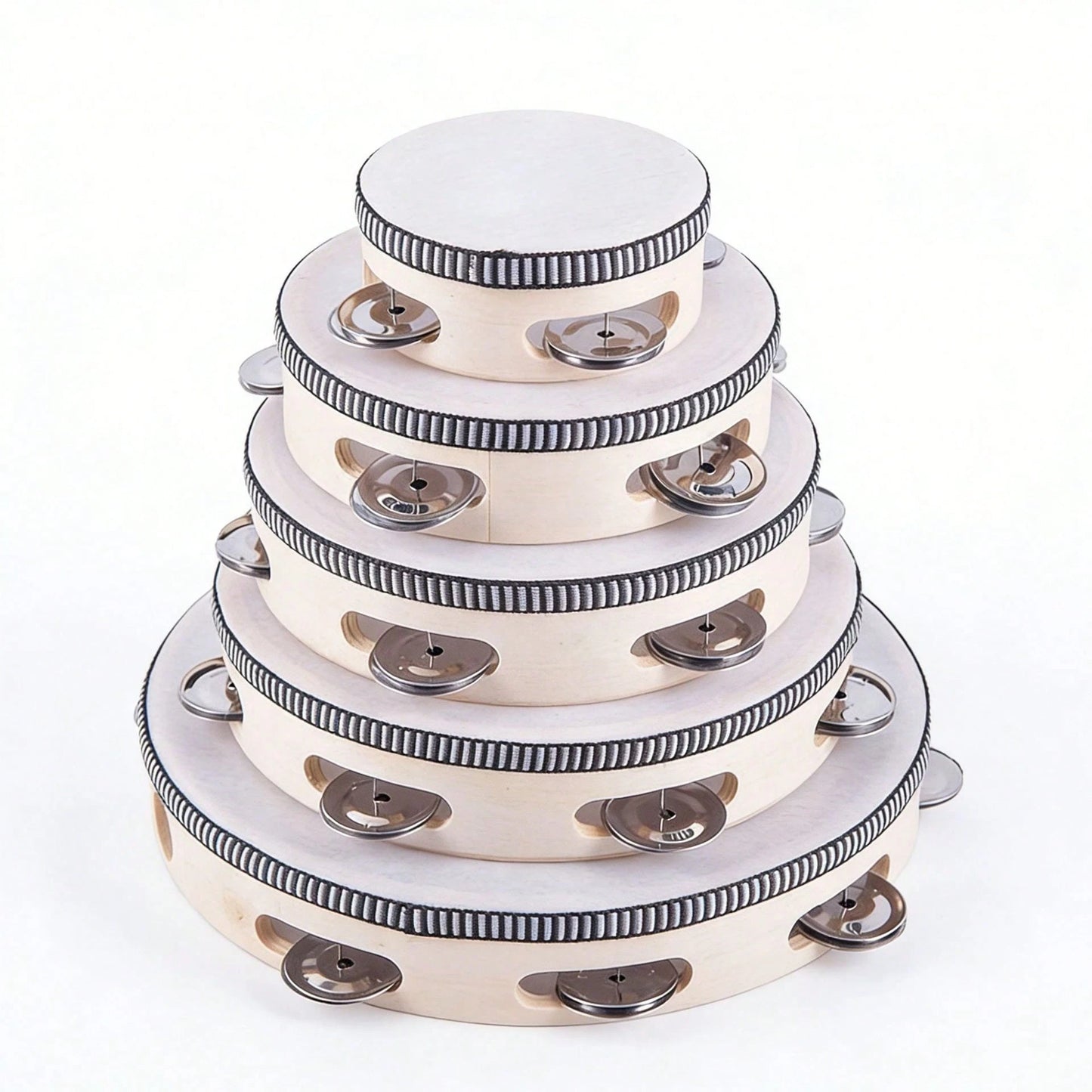 1pc 6-Inch Wooden Hand Drum Musical Instrument, Rhythm Music Education Instrument, Suitable For Wedding Party, Holiday Gathering, Entertainment Party, KTV, Church Celebration, Performance Percussion