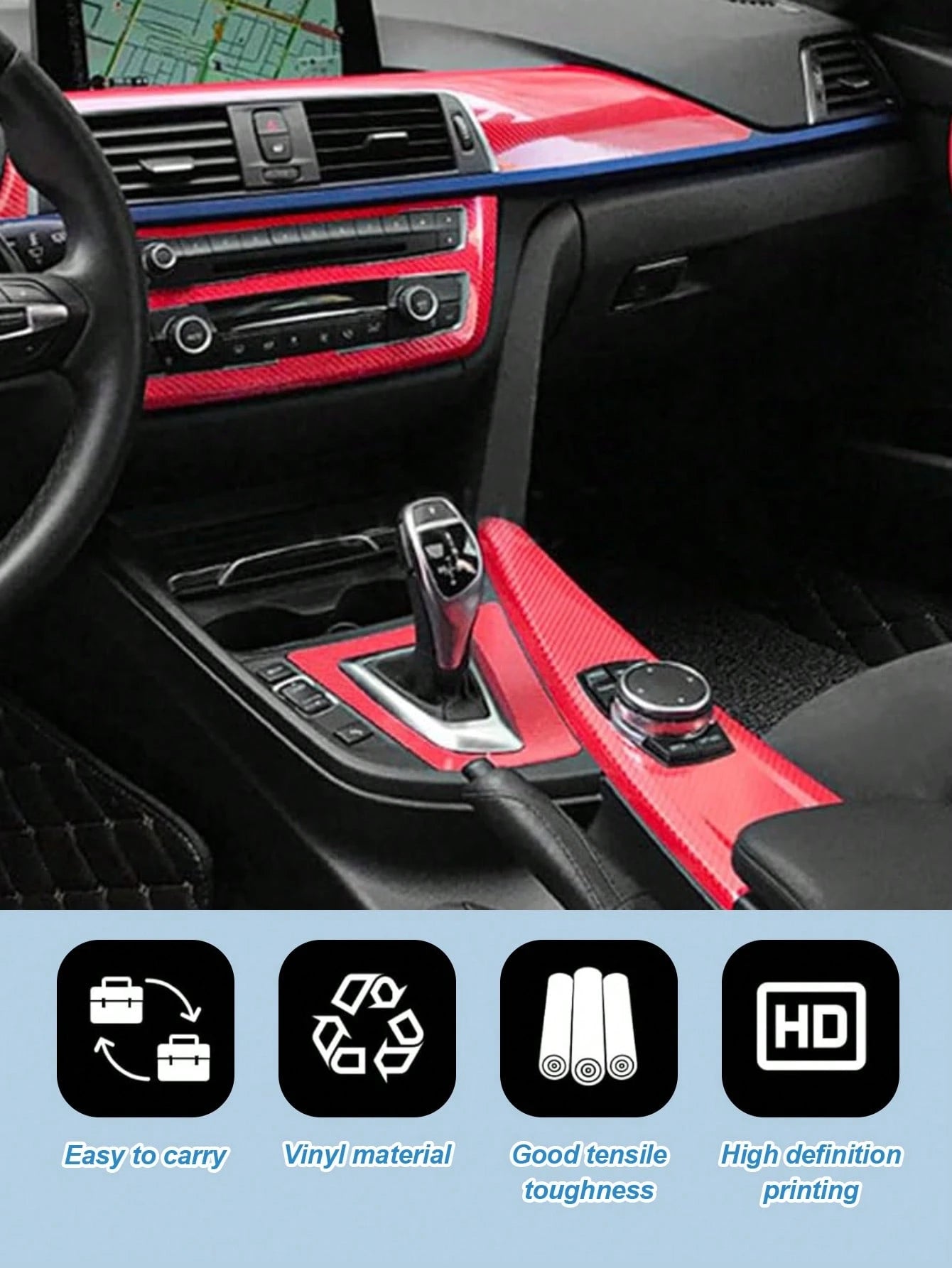 1pc 7D Glossy Carbon Fiber Vinyl Film. Ideal For Car Interior And Home Door Decoration. Durable For Protection, Easy For DIY Use. Stylish Design, Also Serves As A Nice Gift For Car Owners.