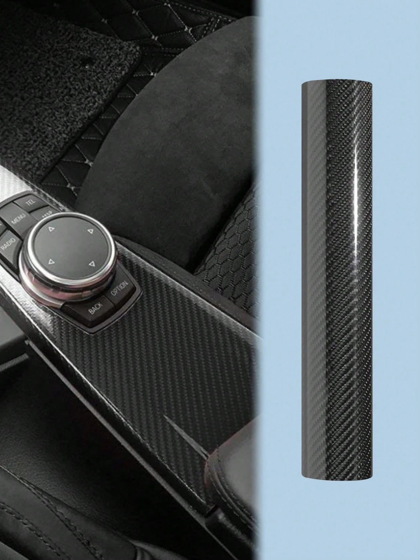 1pc 7D Glossy Carbon Fiber Vinyl Film. Ideal For Car Interior And Home Door Decoration. Durable For Protection, Easy For DIY Use. Stylish Design, Also Serves As A Nice Gift For Car Owners.