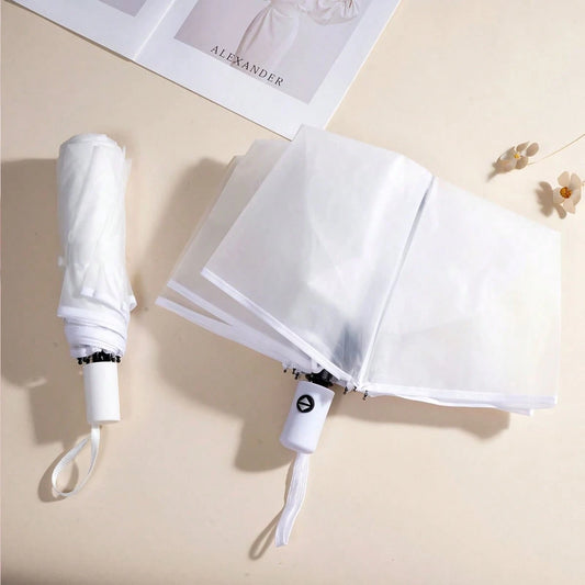 1PC 8-Rib Foldable Lightweight Portable Travel Umbrella, Casual Fashion Rain Gear For Daily Commute And Sunny/Rainy Outings