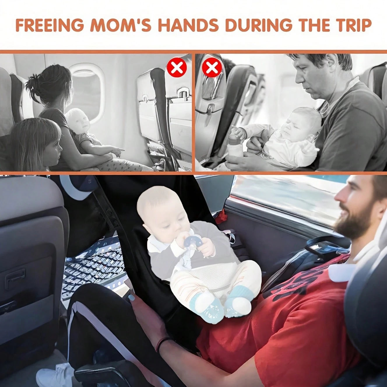 1pc Adjustable Travel Seat Extender With Reclining Backrest, Portable Flight Bed Suitable For Airplane, Train, Car Travel