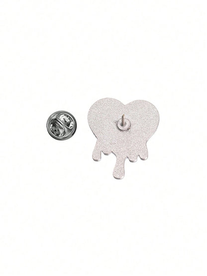 1pc All Black Pins Mysterious Punk Arts Badge Creative Alphabet Lapel Pin For Backpacks And Clothes, Suitable For Men And Women Daily Wear