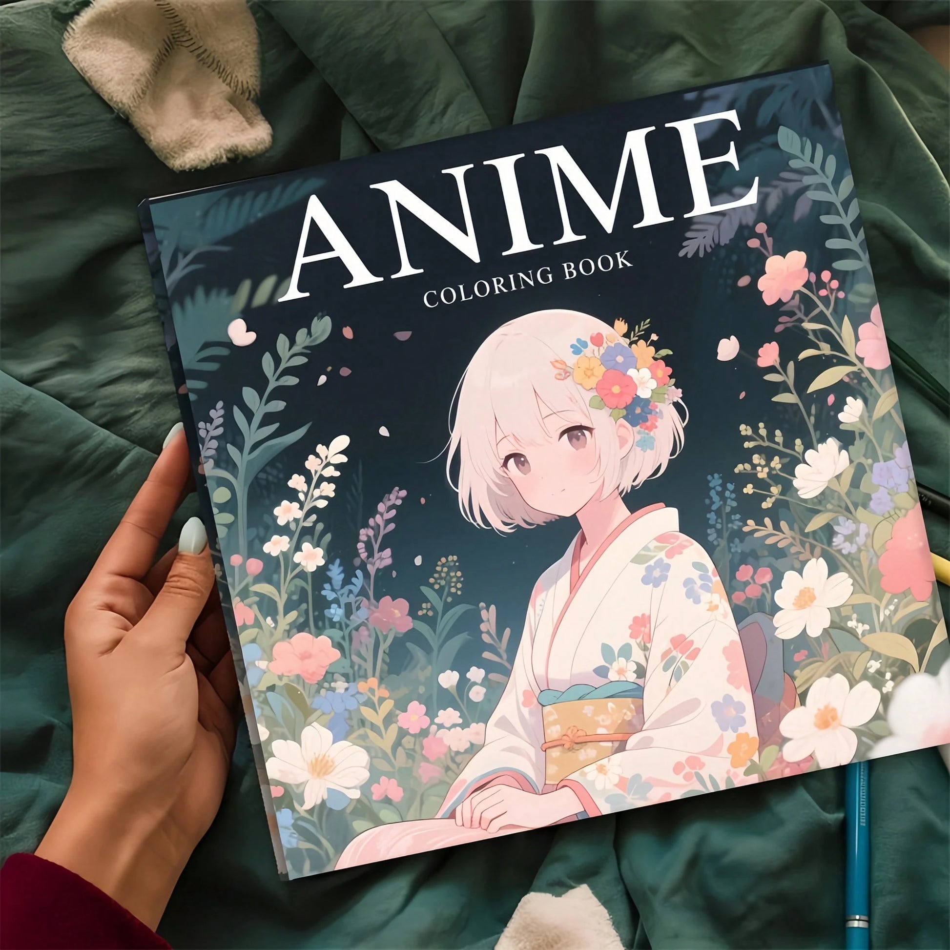 1pc Anime Coloring Book, 24 Pages Thick Paper Craft, Drawing & Art, Designed For Adult Relaxation And Stress Relief, With Unique Cover Design, Ideal Gift For Valentine's Day, Christmas, Halloween, New