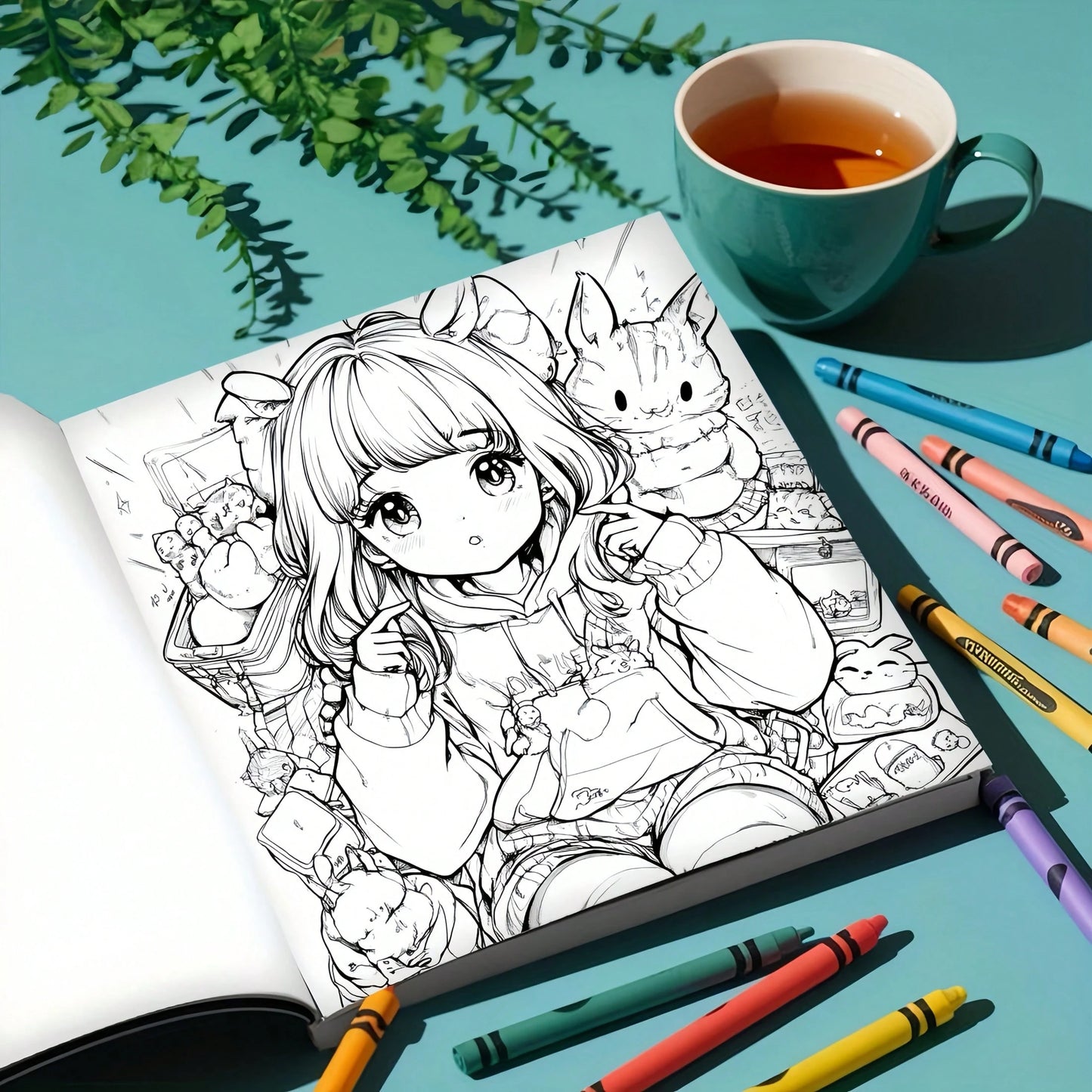 1pc Anime Coloring Book, 24 Pages Thick Paper Craft, Drawing & Art, Designed For Adult Relaxation And Stress Relief, With Unique Cover Design, Ideal Gift For Valentine's Day, Christmas, Halloween, New