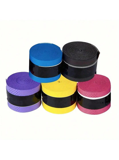 1pc Anti-Slip Sweat Absorbent PU Fabric Racquet Grip Tape For Tennis, Badminton, Fishing Rods – Universal Non-Slip Replacement Handle Wrap With Improved Tactile Grip And Shock Absorption