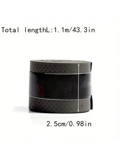 1pc Anti-Slip Sweat Absorbent PU Fabric Racquet Grip Tape For Tennis, Badminton, Fishing Rods – Universal Non-Slip Replacement Handle Wrap With Improved Tactile Grip And Shock Absorption