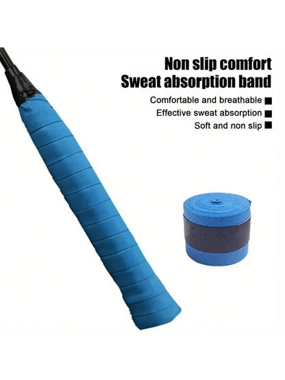 1pc Anti-Slip Sweat Absorbent PU Fabric Racquet Grip Tape For Tennis, Badminton, Fishing Rods – Universal Non-Slip Replacement Handle Wrap With Improved Tactile Grip And Shock Absorption