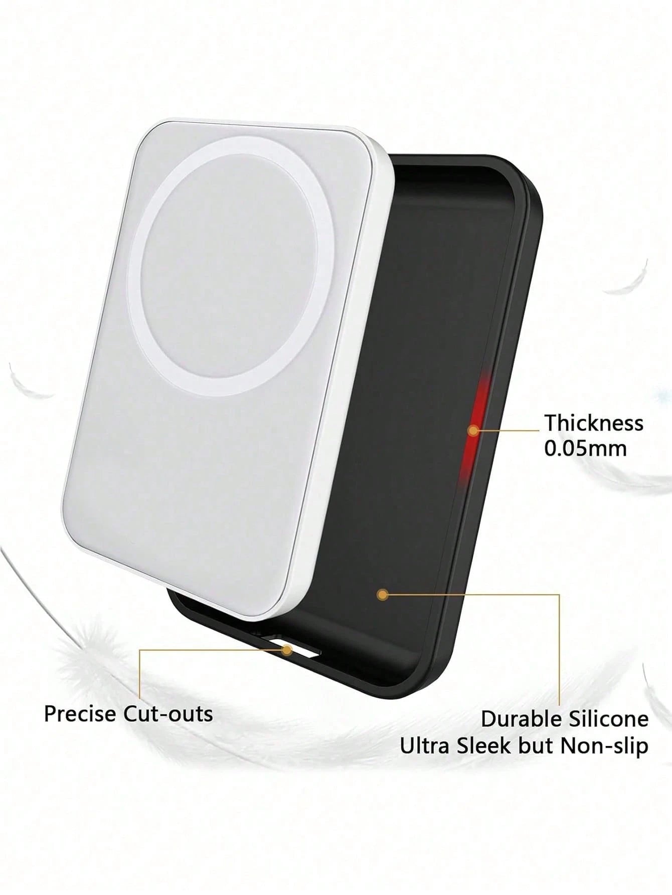 1pc Apple Magnetic Suction Protective Case. (Excluding Charger) Made Of Soft TPU Material, It Has Shockproof And Anti Drop Functions. You Can Also Stick Your Favorite Sticker Pattern On The Protective
