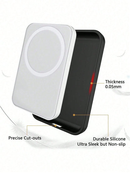 1pc Apple Magnetic Suction Protective Case. (Excluding Charger) Made Of Soft TPU Material, It Has Shockproof And Anti Drop Functions. You Can Also Stick Your Favorite Sticker Pattern On The Protective