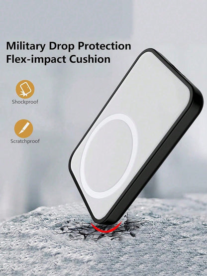 1pc Apple Magnetic Suction Protective Case. (Excluding Charger) Made Of Soft TPU Material, It Has Shockproof And Anti Drop Functions. You Can Also Stick Your Favorite Sticker Pattern On The Protective
