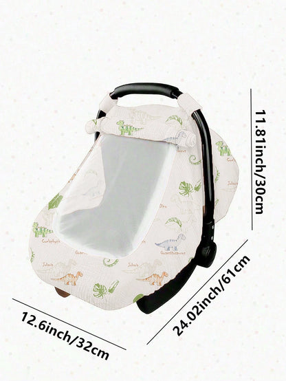 1pc Baby Basket Dust Cover, Cotton Gauze Breathable Protective Cover, Spring/Summer Baby Dust-Proof, Windproof, Sunscreen Canopy, Mosquito Net With Openable Window, Universal Fit