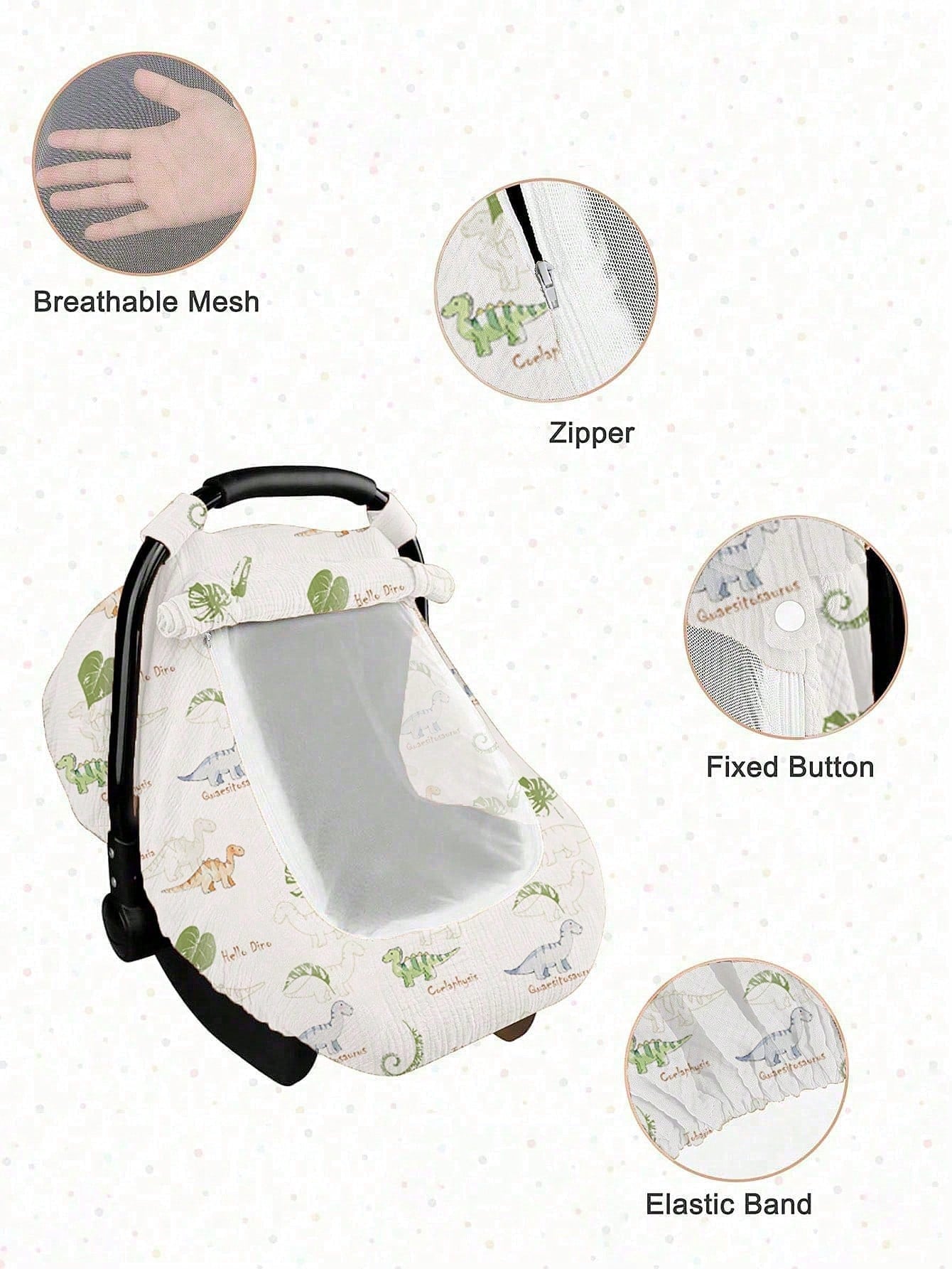 1pc Baby Basket Dust Cover, Cotton Gauze Breathable Protective Cover, Spring/Summer Baby Dust-Proof, Windproof, Sunscreen Canopy, Mosquito Net With Openable Window, Universal Fit