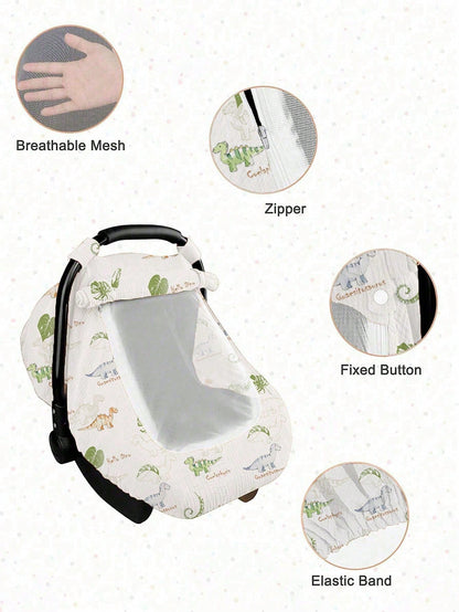 1pc Baby Basket Dust Cover, Cotton Gauze Breathable Protective Cover, Spring/Summer Baby Dust-Proof, Windproof, Sunscreen Canopy, Mosquito Net With Openable Window, Universal Fit