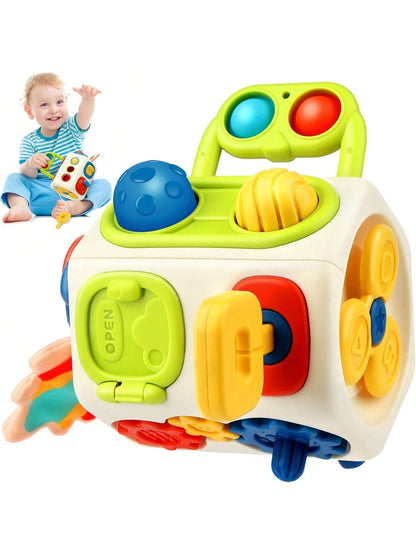 1pc Baby Busy Cube Montessori Sensory Toy, Develops Fine Motor Skills, Suitable For Early Education, Learning, Travel Activities- Cube For Daily Play And Entertainment, Gift For Newborn Baby Boy And