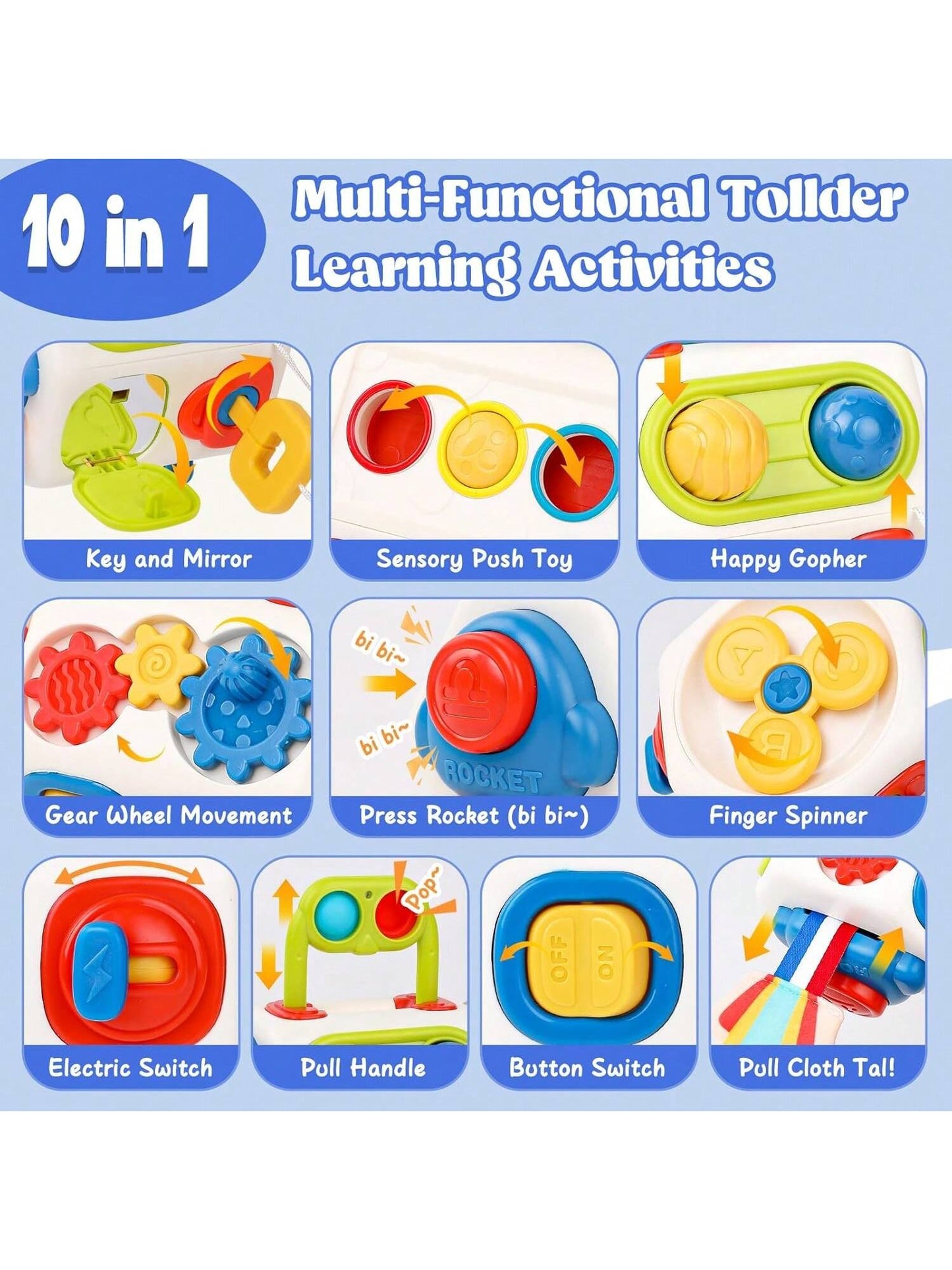 1pc Baby Busy Cube Montessori Sensory Toy, Develops Fine Motor Skills, Suitable For Early Education, Learning, Travel Activities- Cube For Daily Play And Entertainment, Gift For Newborn Baby Boy And