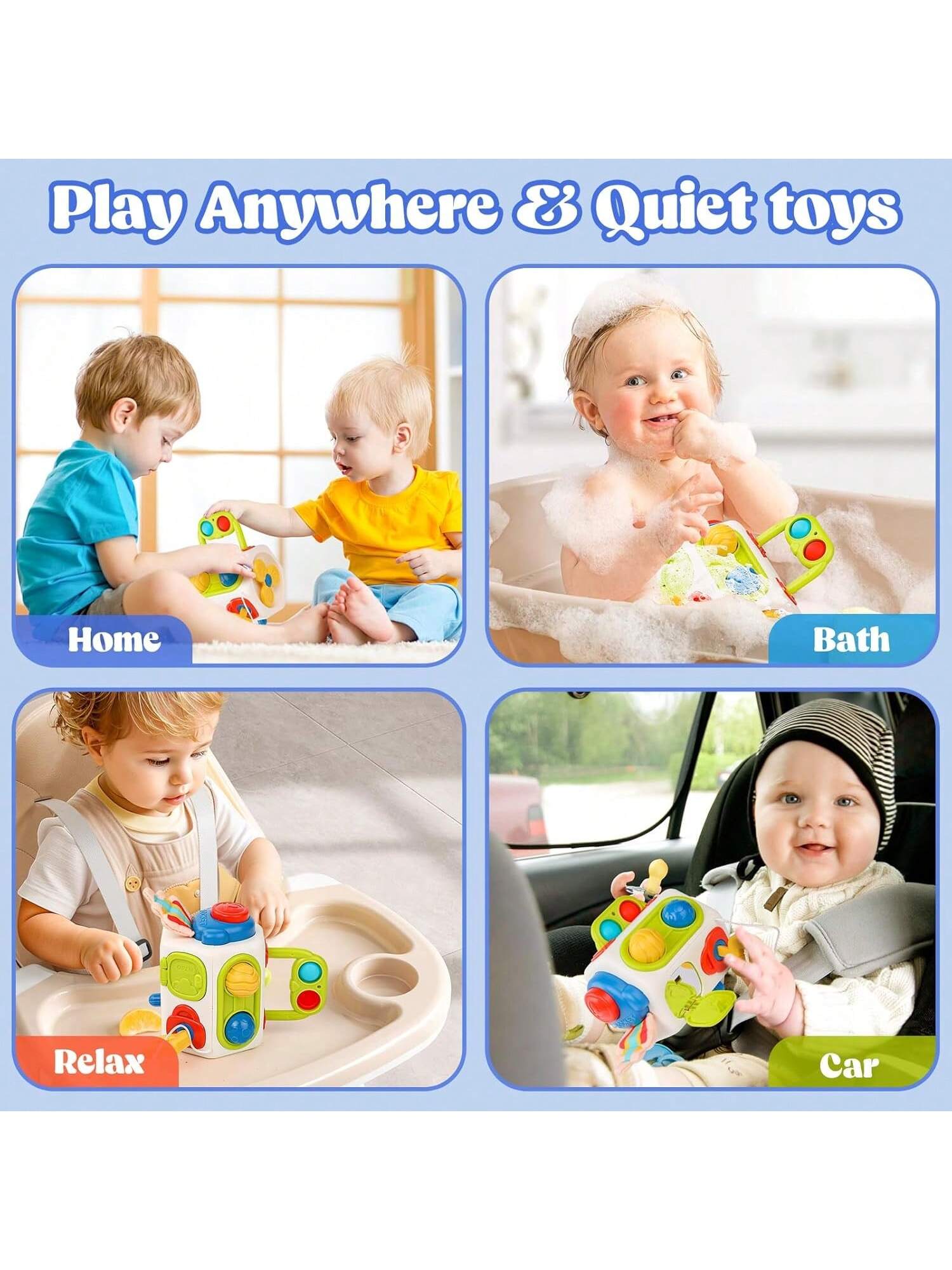1pc Baby Busy Cube Montessori Sensory Toy, Develops Fine Motor Skills, Suitable For Early Education, Learning, Travel Activities- Cube For Daily Play And Entertainment, Gift For Newborn Baby Boy And