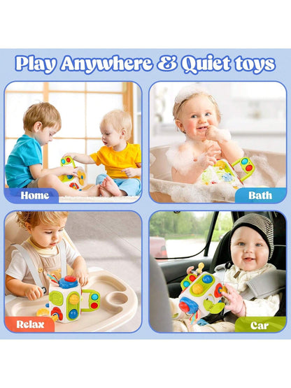 1pc Baby Busy Cube Montessori Sensory Toy, Develops Fine Motor Skills, Suitable For Early Education, Learning, Travel Activities- Cube For Daily Play And Entertainment, Gift For Newborn Baby Boy And