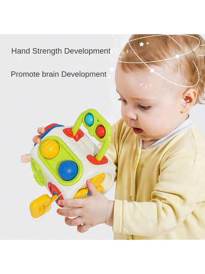 1pc Baby Busy Cube Montessori Sensory Toy, Develops Fine Motor Skills, Suitable For Early Education, Learning, Travel Activities- Cube For Daily Play And Entertainment, Gift For Newborn Baby Boy And