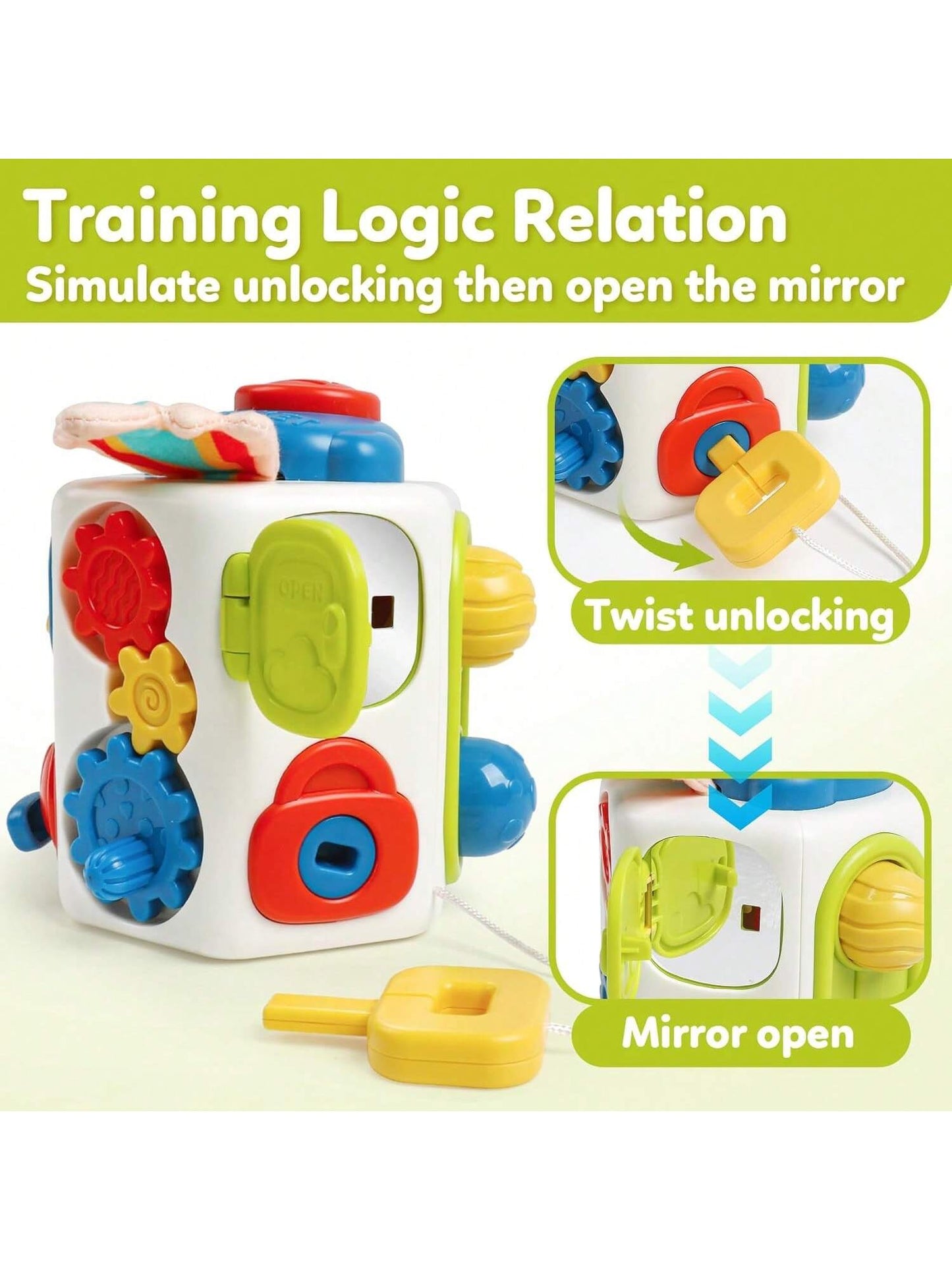1pc Baby Busy Cube Montessori Sensory Toy, Develops Fine Motor Skills, Suitable For Early Education, Learning, Travel Activities- Cube For Daily Play And Entertainment, Gift For Newborn Baby Boy And