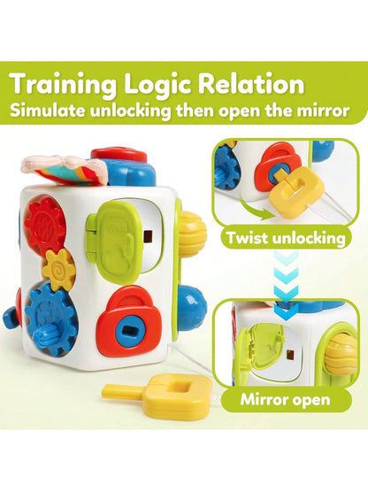1pc Baby Busy Cube Montessori Sensory Toy, Develops Fine Motor Skills, Suitable For Early Education, Learning, Travel Activities- Cube For Daily Play And Entertainment, Gift For Newborn Baby Boy And