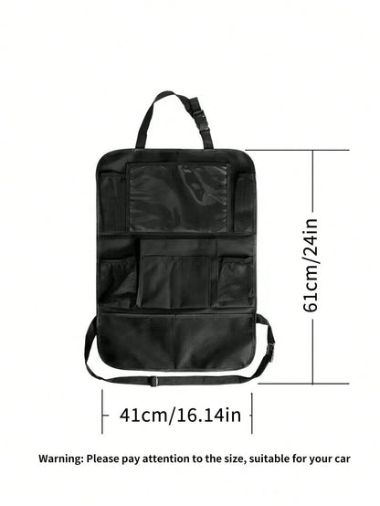 1pc Baby Car Seat Back Storage Bag, Oxford Cloth Organizer, Multi-Functional Anti-Dirt Hanging Bag For Toys, Essentials, Travel And Camping