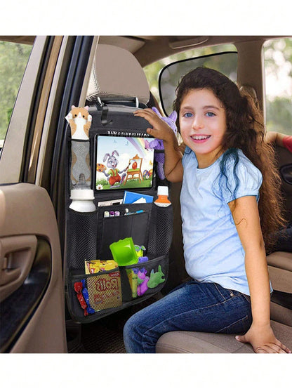 1pc Baby Car Seat Back Storage Bag, Oxford Cloth Organizer, Multi-Functional Anti-Dirt Hanging Bag For Toys, Essentials, Travel And Camping