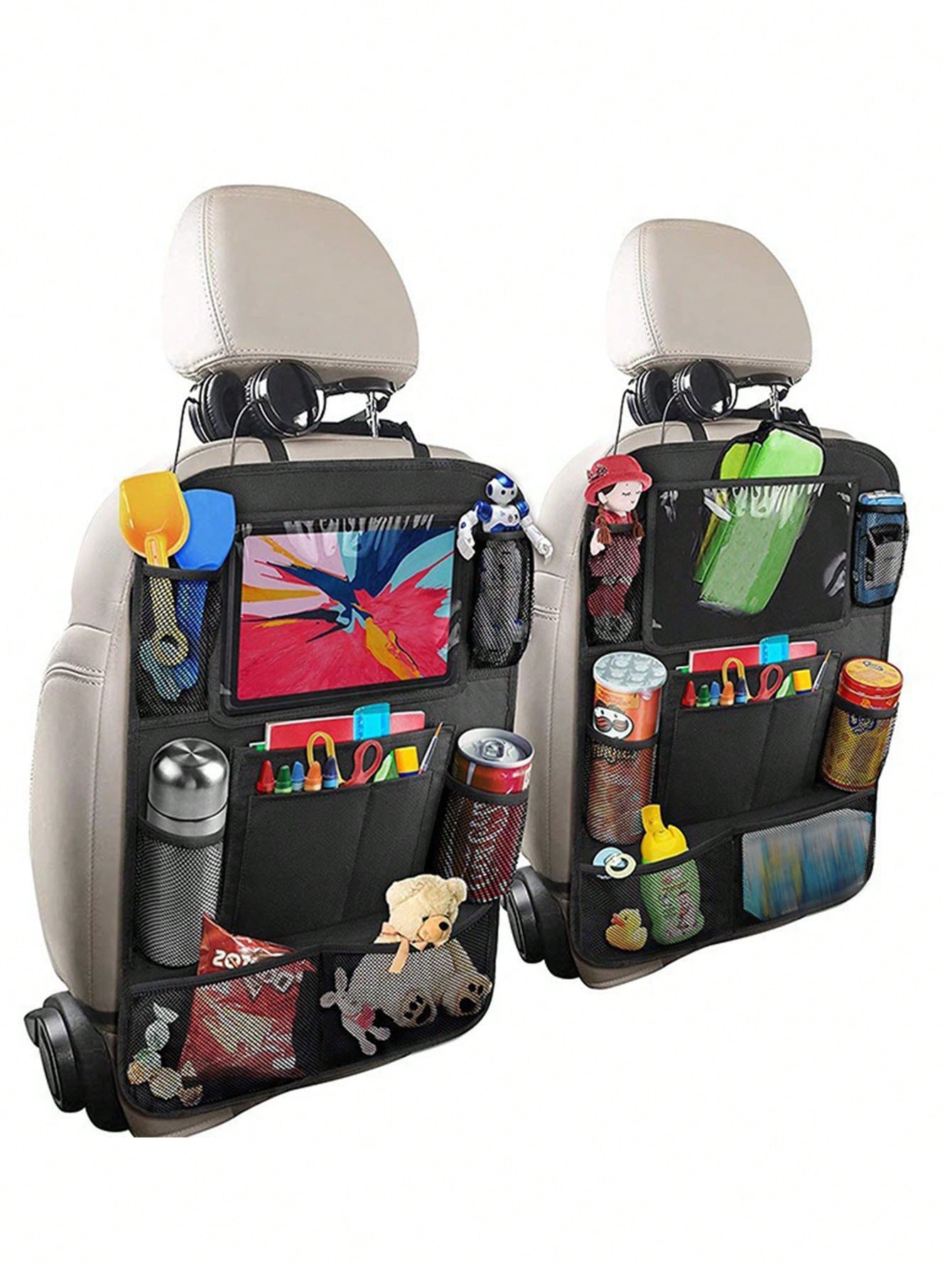 1pc Baby Car Seat Back Storage Bag, Oxford Cloth Organizer, Multi-Functional Anti-Dirt Hanging Bag For Toys, Essentials, Travel And Camping