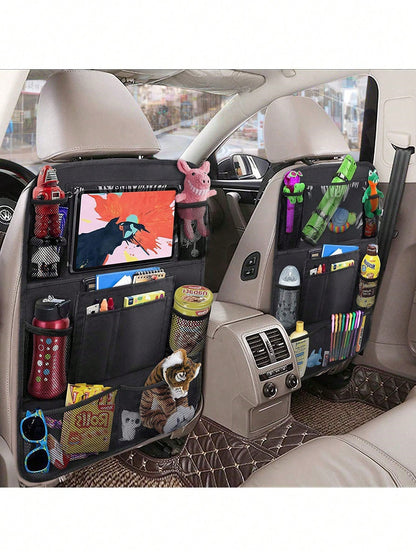 1pc Baby Car Seat Back Storage Bag, Oxford Cloth Organizer, Multi-Functional Anti-Dirt Hanging Bag For Toys, Essentials, Travel And Camping