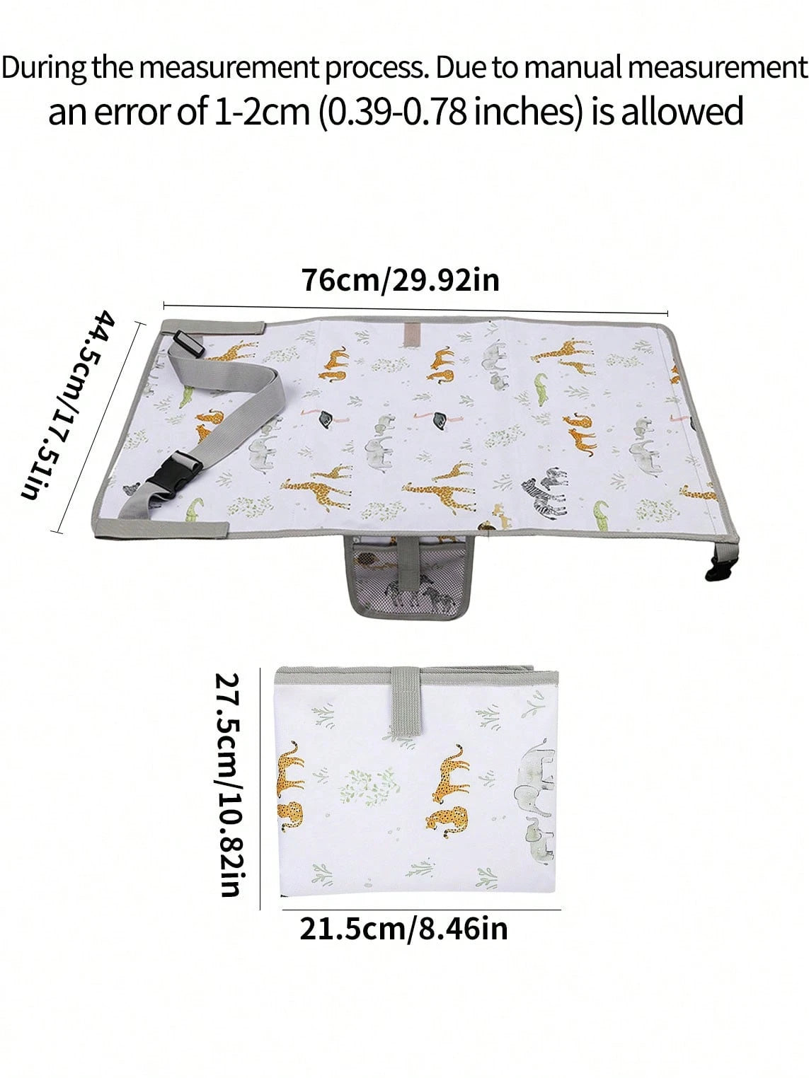 1pc Baby Car Seat Extension Pad, Cute Animal Print Foldable Travel Footrest With Mesh Storage Bag, Adjustable- Portable Infant Car Seat Leg Rest For Baby Flight And Travel