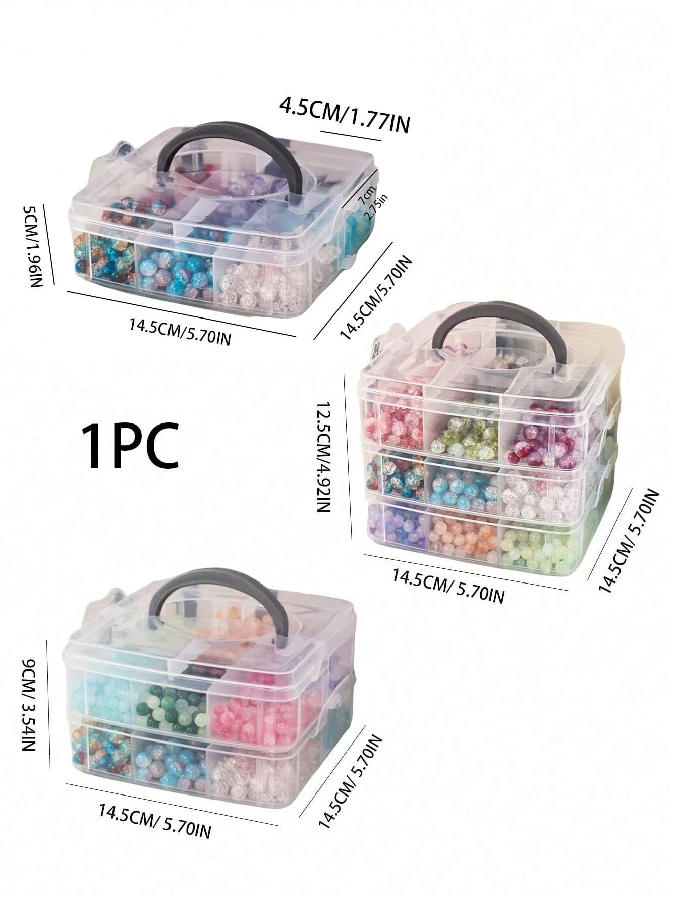 1pc Baby Hair Accessory Storage Box, Transparent Jewelry Box With Lid, Divided Compartments Jewelry Organizer Box, Multi-Functional Jewelry Packaging Box