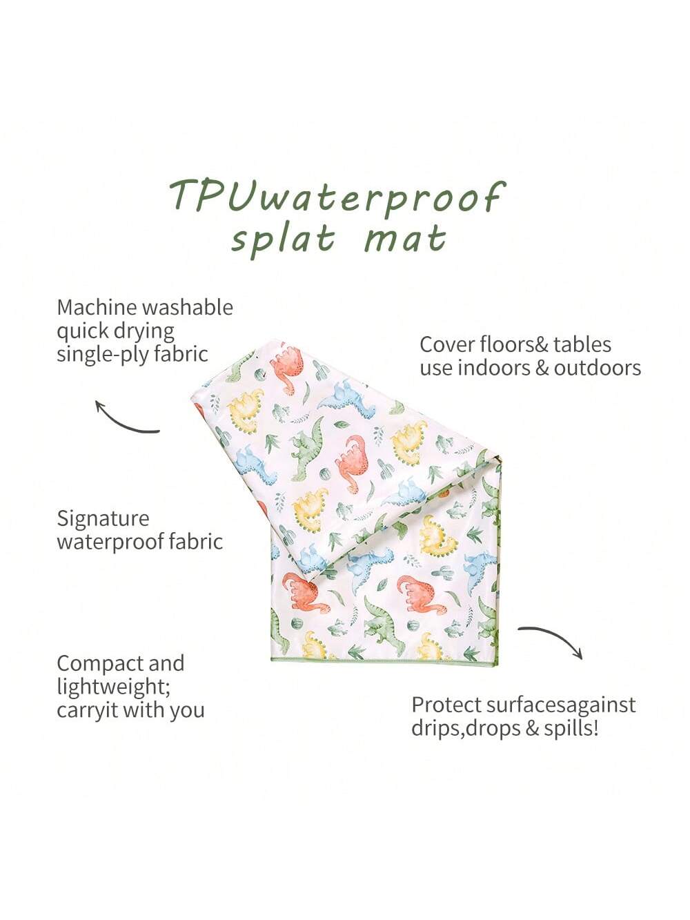 1pc Baby Splash Mat, Washable Portable Picnic Mat And Tablecloth, Suitable For High Chair/Arts & Crafts Activities