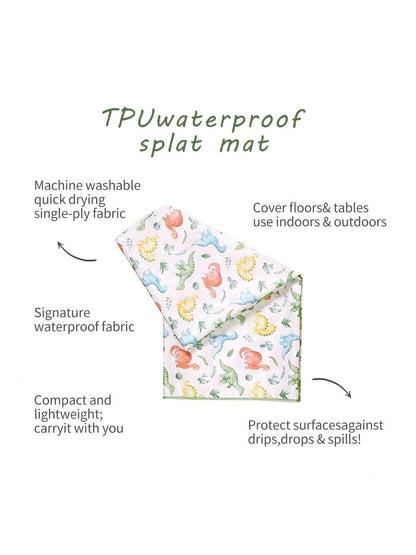 1pc Baby Splash Mat, Washable Portable Picnic Mat And Tablecloth, Suitable For High Chair/Arts & Crafts Activities