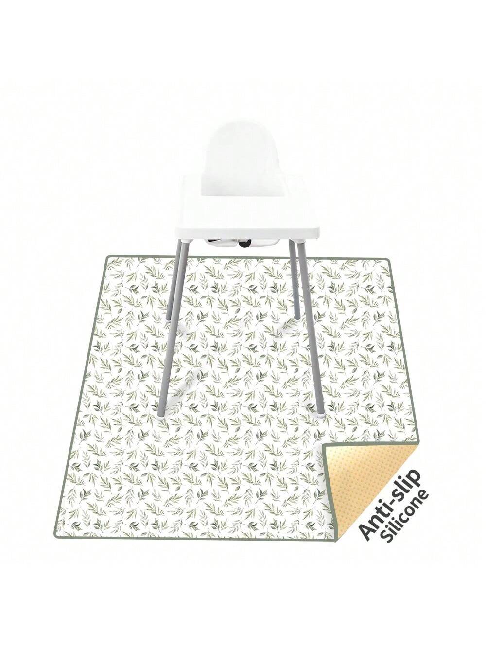 1PC Baby Splat Mat For Under High Chair/Arts/Crafts,43.3 X43.3 Inch Washable Spill Mat, Waterproof Anti-Slip Floor Protector Splash Mat, Messy Mat And Table Cloth