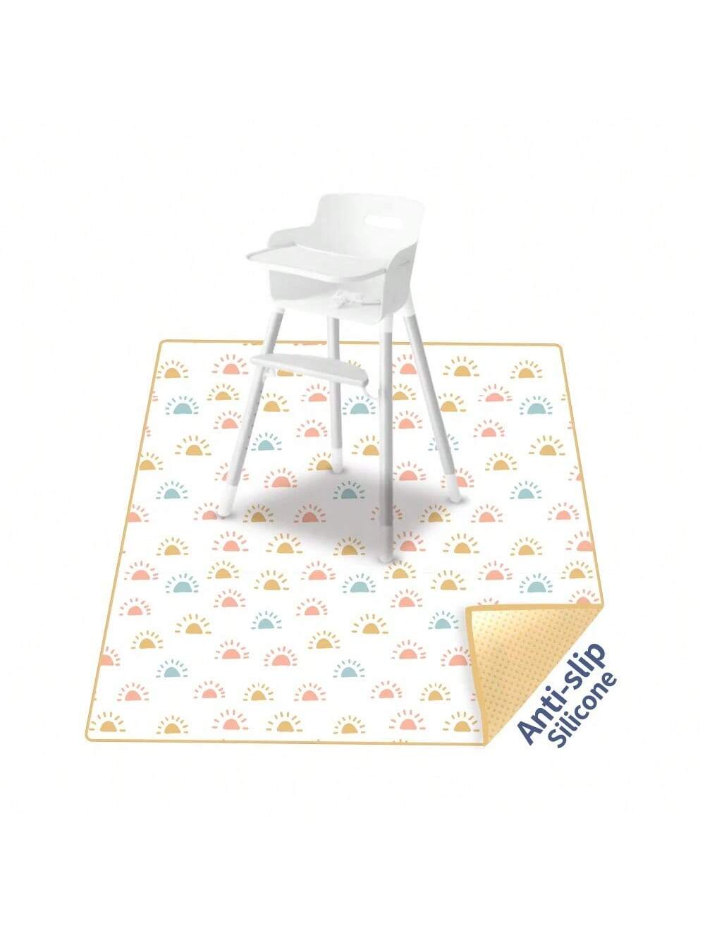 1PC Baby Splat Mat For Under High Chair/Arts/Crafts,43.3 X43.3 Inch Washable Spill Mat, Waterproof Anti-Slip Floor Protector Splash Mat, Messy Mat And Table Cloth