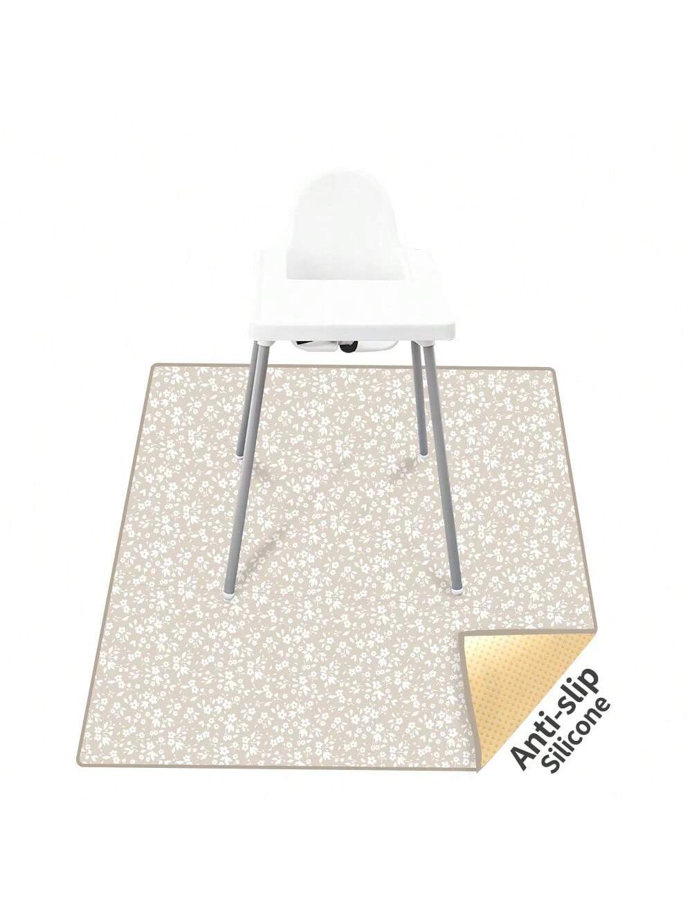 1PC Baby Splat Mat For Under High Chair/Arts/Crafts,43.3 X43.3 Inch Washable Spill Mat, Waterproof Anti-Slip Floor Protector Splash Mat, Messy Mat And Table Cloth