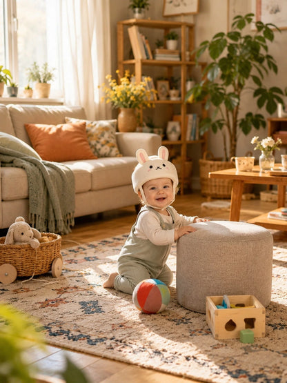 1pc Baby Toddler Anti-Collision Helmet Soft Adjustable Head Guard Cap For Crawling Walking Play Indoor Outdoor Unisex Breathable Lightweight Durable