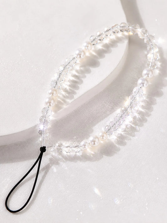 1pc Beaded Phone Lanyard With Faux Pearl,Phone Charm, Phone Chainm,Light-Luxury And High Fashion Style Gifts For Mother