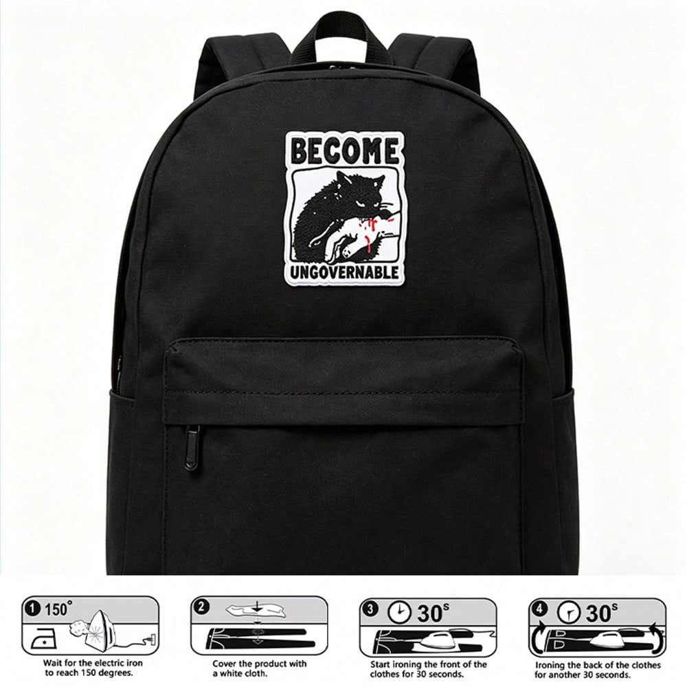 1pc "Become Ungovernable" Embroidered Letter Hot Melt Patch, DIY Clothing Decor Patch Badge Accessory