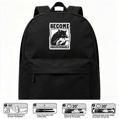 1pc "Become Ungovernable" Embroidered Letter Hot Melt Patch, DIY Clothing Decor Patch Badge Accessory