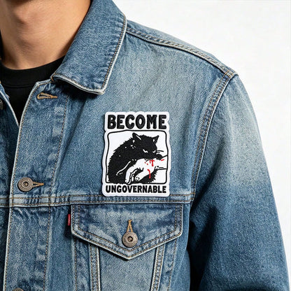 1pc "Become Ungovernable" Embroidered Letter Hot Melt Patch, DIY Clothing Decor Patch Badge Accessory
