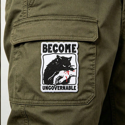 1pc "Become Ungovernable" Embroidered Letter Hot Melt Patch, DIY Clothing Decor Patch Badge Accessory